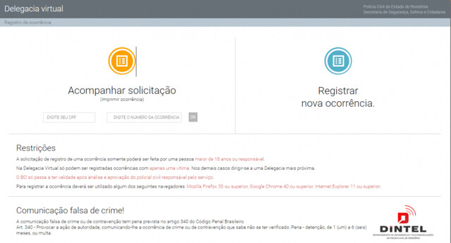 Delegacia Virtual Deve Ser Utilizada Para Registrar Ocorr Ncias De
