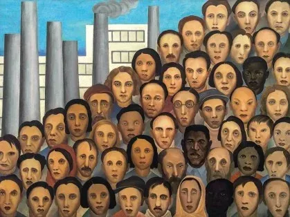 Quadro "Operários", da pintora paulista Tarsila do Amaral